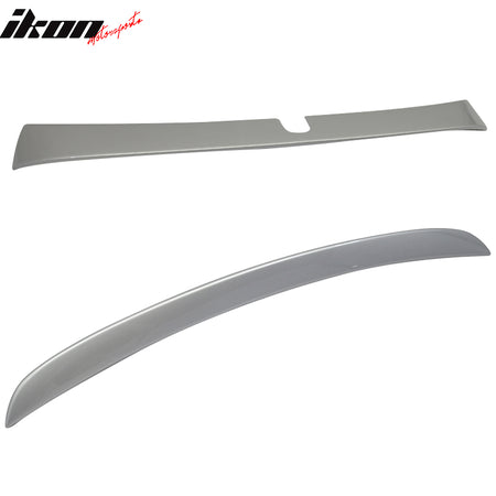 Pre-painted Trunk + Roof Spoiler Compatible With 2001-2007, AMG Style L Style #775 Iridium Silver Metallic Rear Boot Lip Deck Lid Roof Wing Other Color Available by IKON MOTORSPORTS, 2002 2003 2004