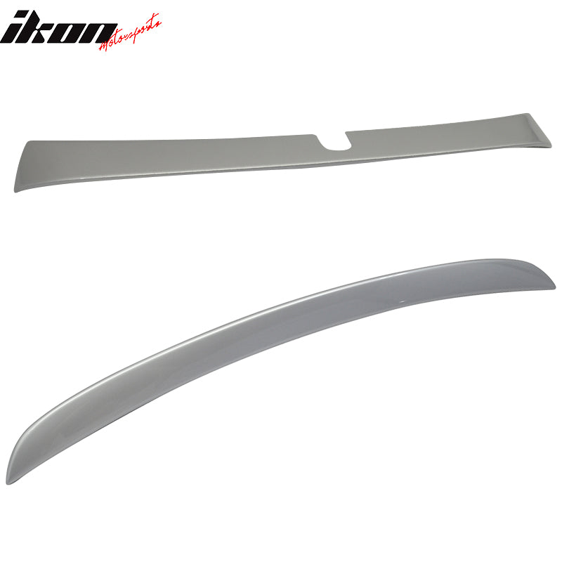 Pre-painted Trunk + Roof Spoiler Compatible With 2001-2007, AMG Style L Style #775 Iridium Silver Metallic Rear Boot Lip Deck Lid Roof Wing Other Color Available by IKON MOTORSPORTS, 2002 2003 2004