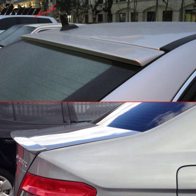 Pre-painted Trunk & Roof Spoiler Compatible With 2008-2014 Mercedes Benz W204, AMG Style Factory Style ABS #775 Iridium Silver Metallic Rear Spoiler Deck Lip Wing by IKON MOTORSPORTS