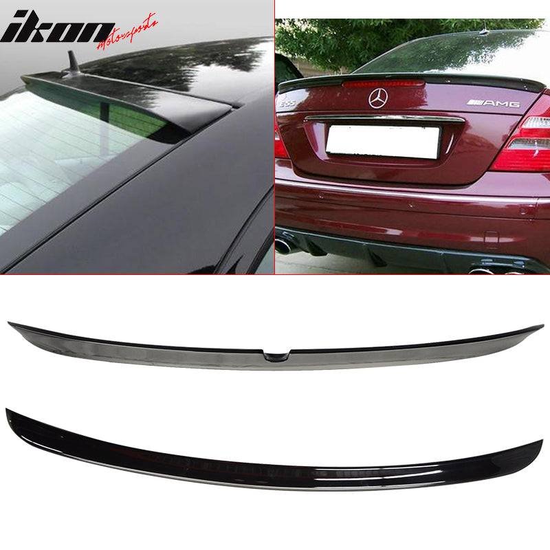 Fits 03-05 W211 Trunk Spoiler & L Type Roof Wing #040 Black