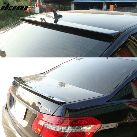 Pre-painted Trunk & Roof Spoiler Compatible With 2010-2016 Mercedes Benz E-Class W212, Sedan AMG Style Factory Style ABS #040 Black Rear Deck Lip Wing by IKON MOTORSPORTS, 2011 2012