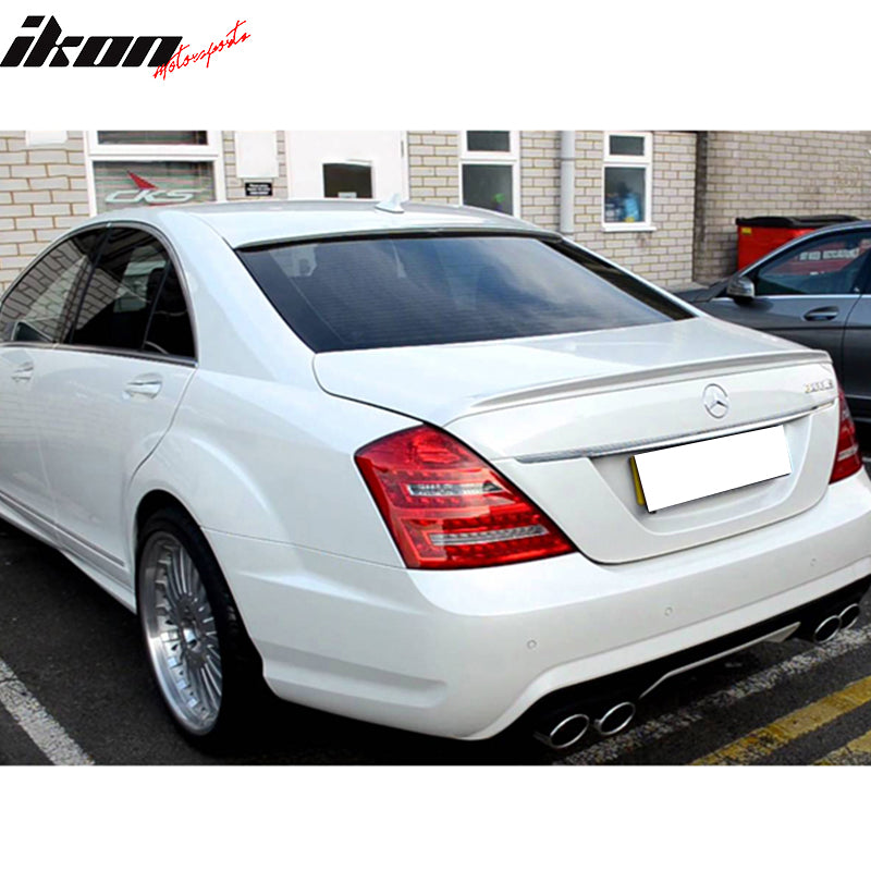 Pre-painted Trunk & Roof Spoiler Compatible With 2007-2013 Mercedes Benz S-Class W221 4Dr Sedan, AMG Style L Style ABS Rear Spoiler Deck Lip Wing by IKON MOTORSPORTS, 2008 2009 2010 2011