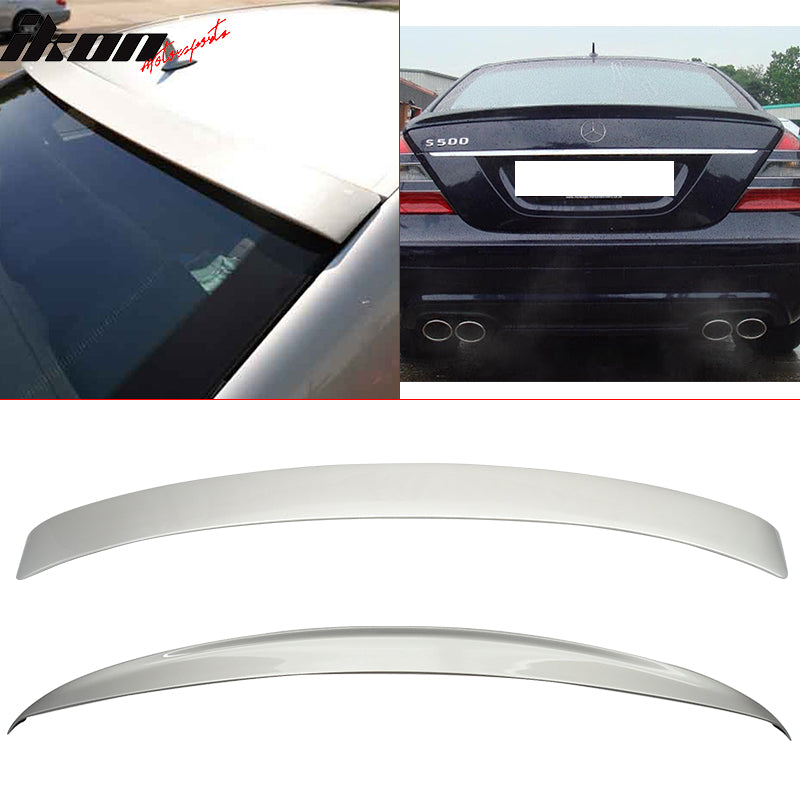 Fits 07-13 W221 Trunk Spoiler & Roof Wing #775 Iridium Silver Metallic