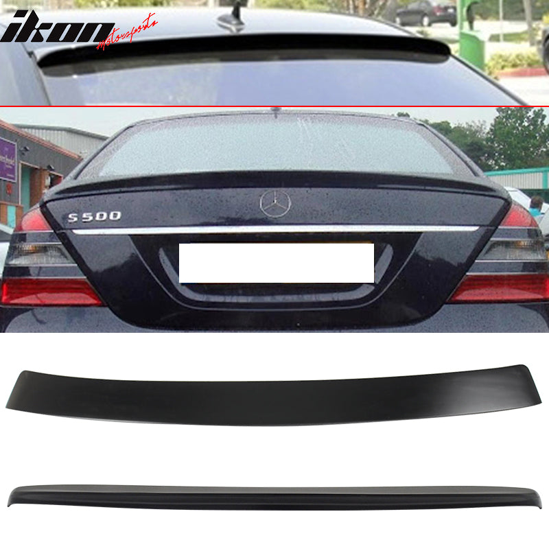 Fits 07-13 Benz S Class W221 Trunk Spoiler & L Type Roof Wing ABS