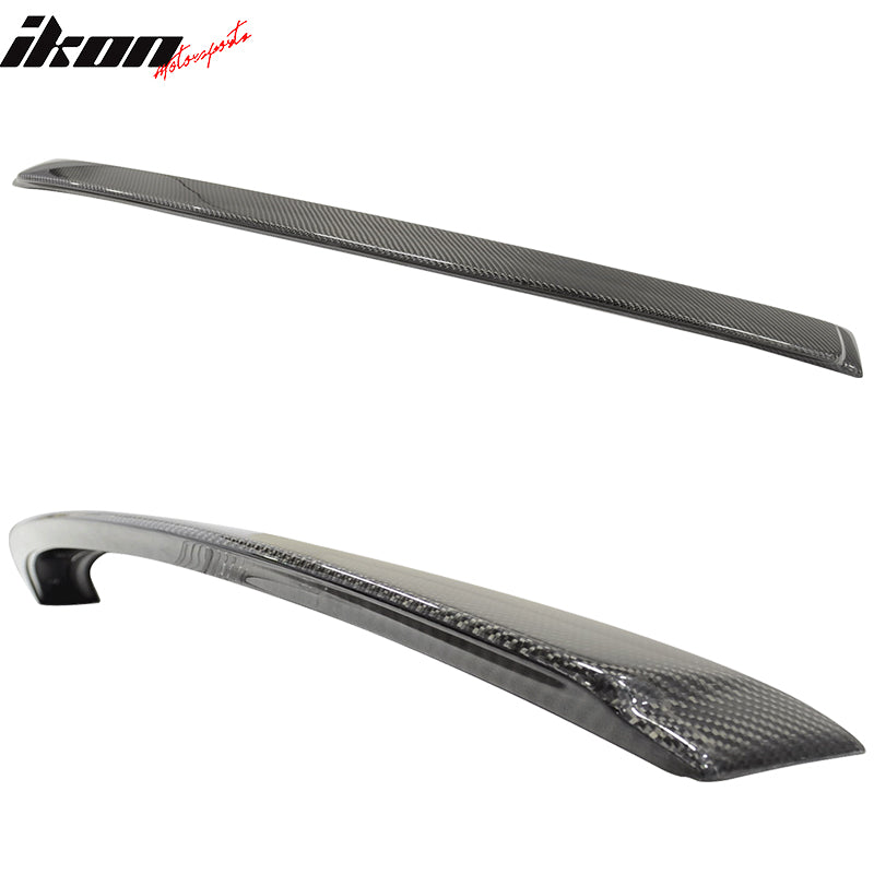 IKON MOTORSPORTS, Roof Spoiler Compatible With 2007-2013 BMW E92 3 Series Coupe M3 E92 , Matte Carbon Fiber AC Style Rear Spoiler Wing, 2008 2009 2010 2011 2012