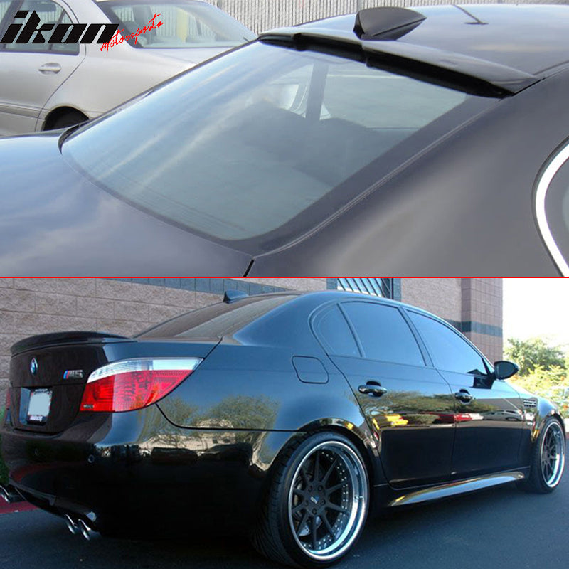 Pre-painted Trunk & Roof Spoiler Compatible With 2004-2010 BMW 5 Series E60 4Door Sedan, AC Style ABS #475 Black Sapphire by IKON MOTORSPORTS