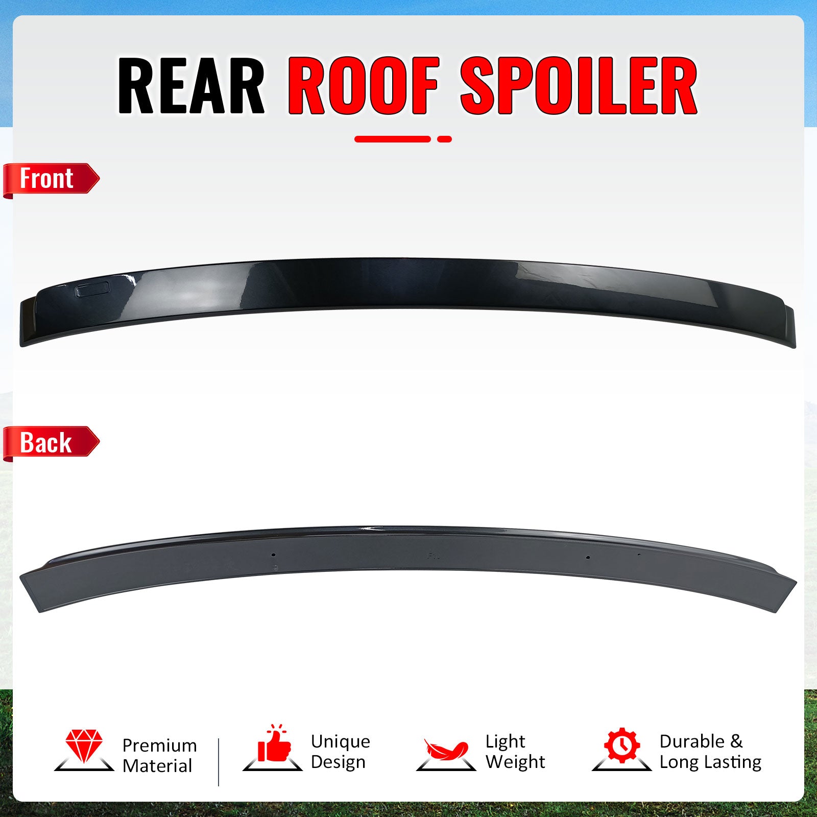 Fits 11-16 F10 Sedan AC Painted Roof Spoiler #A90 Dark Graphite Metallic