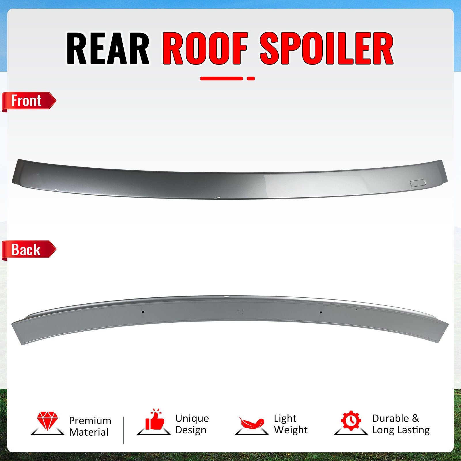 Fits 11-16 F10 Sedan AC Painted Roof Spoiler #A83 Glacier Silver II Metallic