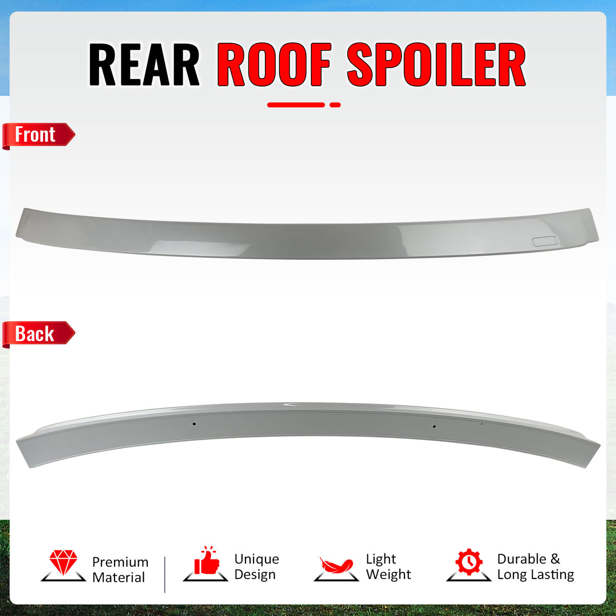 Fits 11-16 F10 Sedan AC Painted Roof Spoiler #A96 Mineral White Metallic