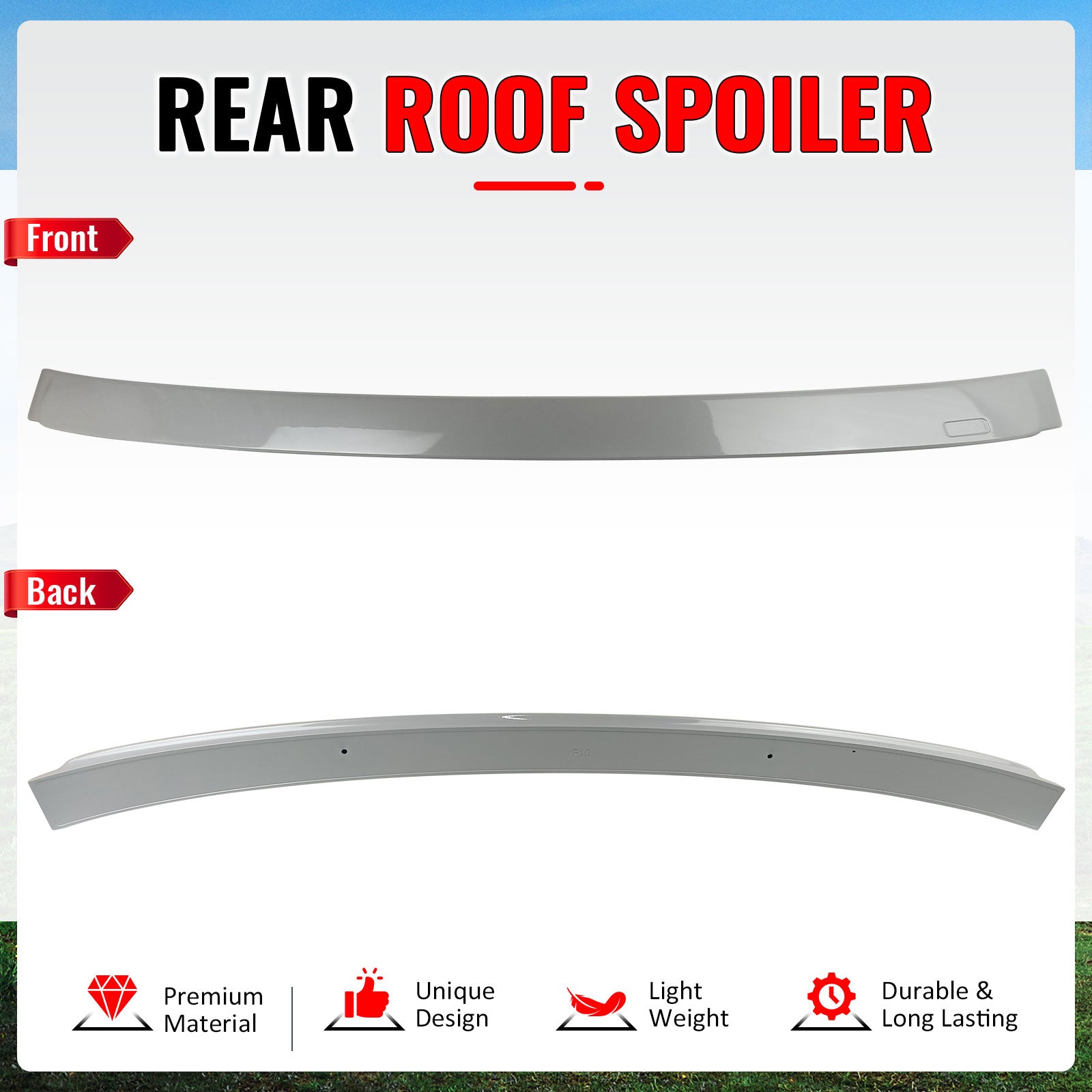 Fits 11-16 F10 Sedan AC Painted Roof Spoiler #A96 Mineral White Metallic
