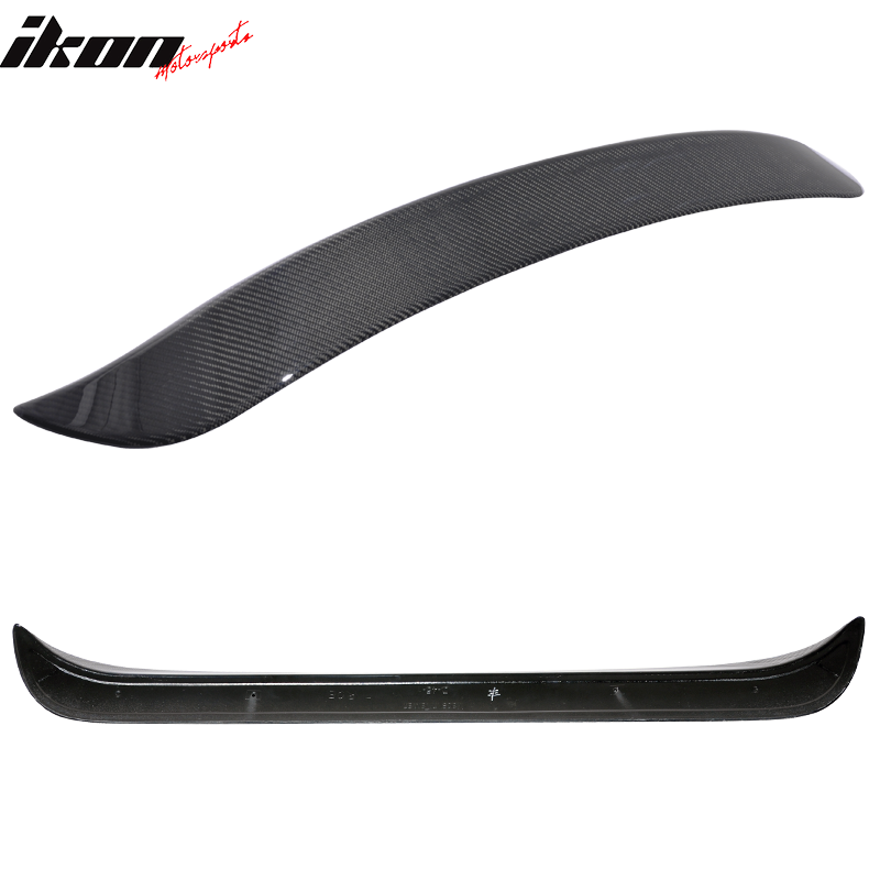 IKON MOTORSPORTS, Roof Spoiler Compatible With 2013-2018 Mercedes Benz CLA W117 , Matte Carbon Fiber Factory Style Rear Spoiler Wing, 2014 2015 2016 2017