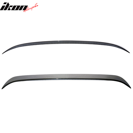 IKON MOTORSPORTS, Roof Spoiler Compatible With 2013-2018 Mercedes Benz CLA W117 , Matte Carbon Fiber Factory Style Rear Spoiler Wing, 2014 2015 2016 2017