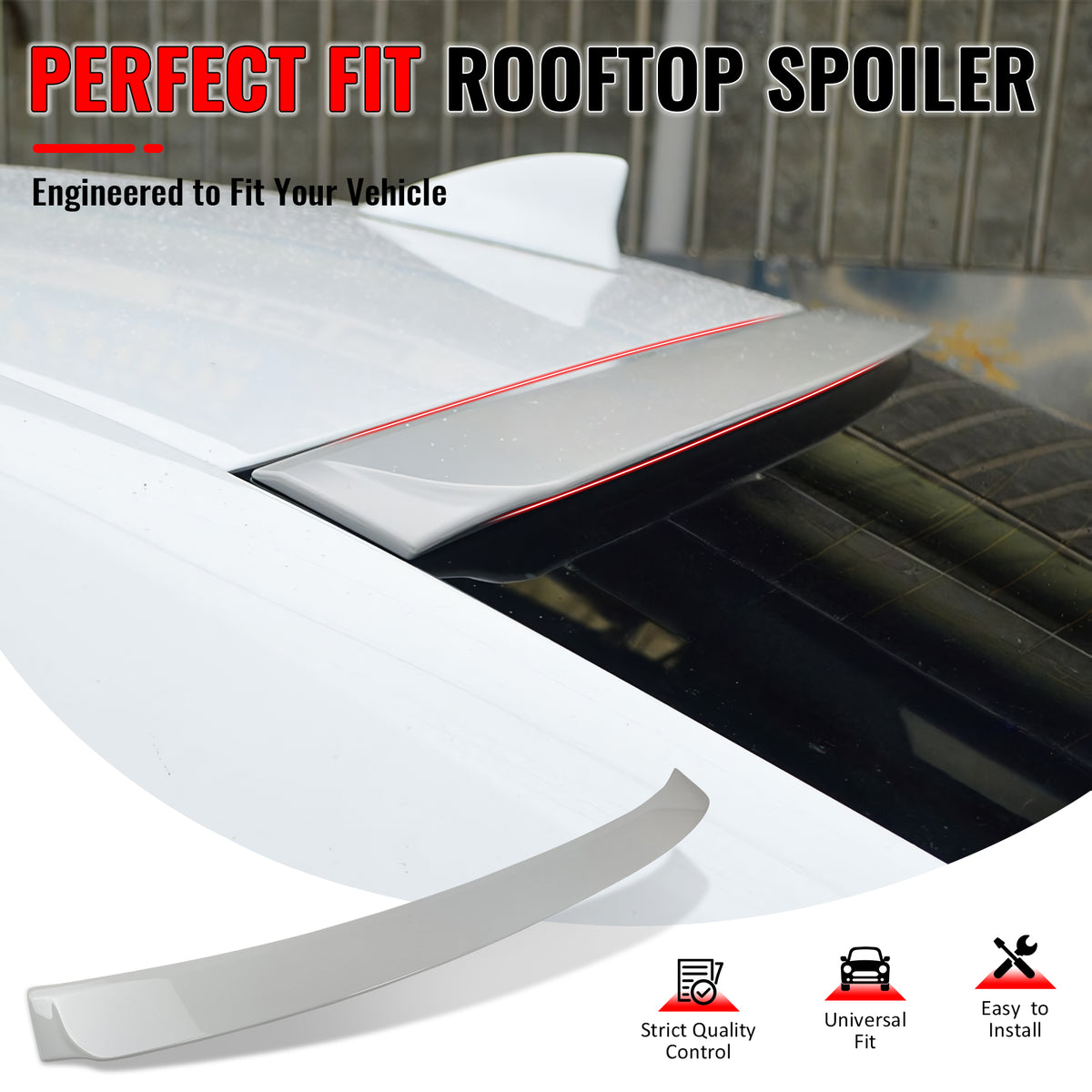 IKON MOTORSPORTS, Roof Spoiler Compatible With 2014-2020 Lexus IS F IS200t IS250 IS300 IS350 Sedan, Rear Roof Window Spoiler Wing IKON Style ABS Painted #083 White Nova Gf Metallic-Full Gloss, 2015
