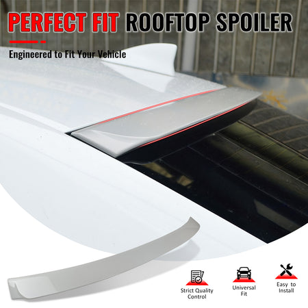 IKON MOTORSPORTS, Roof Spoiler Compatible With 2014-2020 Lexus IS F IS200t IS250 IS300 IS350 Sedan, Rear Roof Window Spoiler Wing IKON Style ABS Painted #083 White Nova Gf Metallic-Full Gloss, 2015