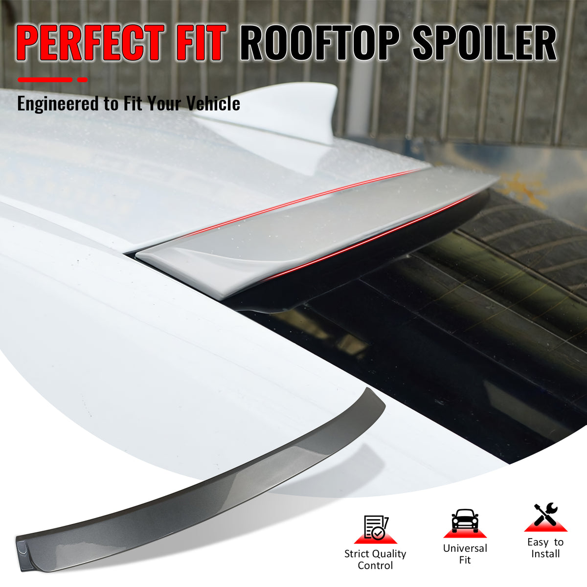 IKON MOTORSPORTS, Roof Spoiler Compatible With 2014-2020 Lexus IS F IS200t IS250 IS300 IS350 Sedan, Rear Roof Window Spoiler Wing IKON Style ABS Painted #1H9 Mercury Gray Mica, 2015 2016 2017 2018