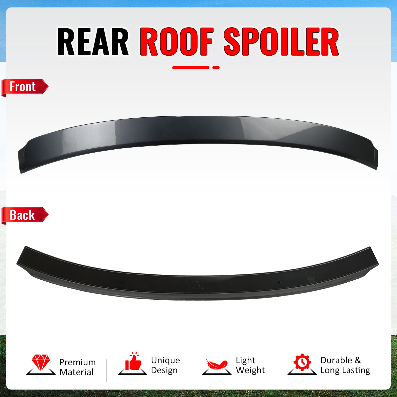 Fits 14-20 Lexus IS250 Sedan IKON Style Roof Spoiler ABS #1H9 Mercury Gray Mica