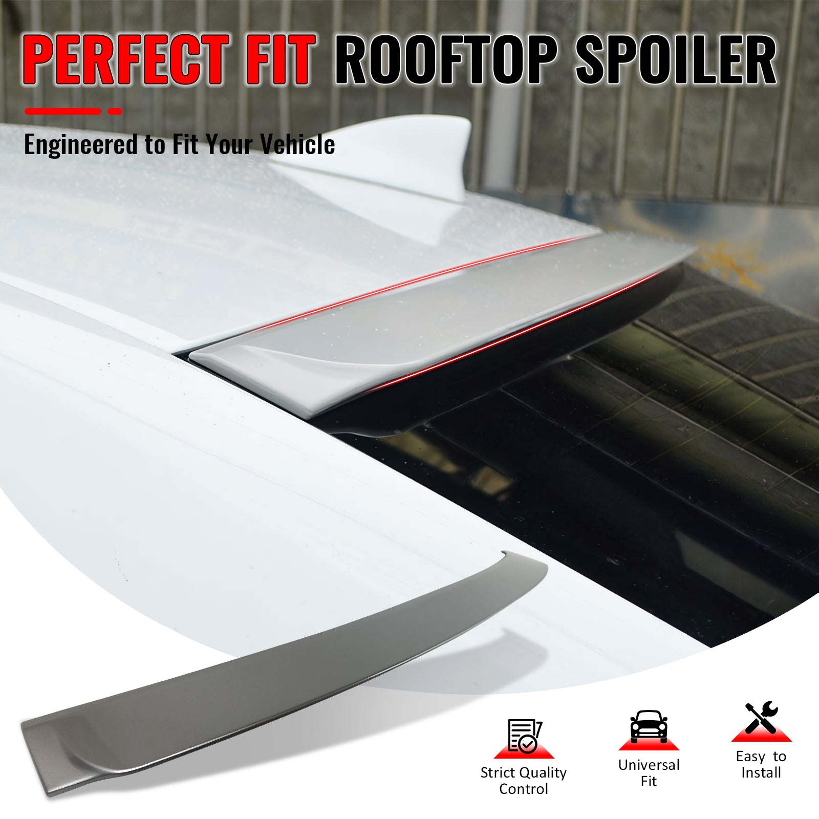 Pre-Painted Roof Spoiler Compatible With 2014-2020 Lexus IS250 XE30, IKON Style #1J4 Platinum Silver Metallic ABS Rear Wing Window Roof Top Spoiler by IKON MOTORSPORTS