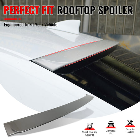 Pre-Painted Roof Spoiler Compatible With 2014-2020 Lexus IS250 XE30, IKON Style #1J4 Platinum Silver Metallic ABS Rear Wing Window Roof Top Spoiler by IKON MOTORSPORTS