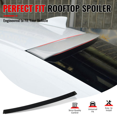 IKON MOTORSPORTS, Roof Spoiler Compatible With 2014-2020 Lexus IS F IS200t IS250 IS300 IS350 Sedan, Rear Roof Window Spoiler Wing IKON Style ABS Painted #212 Obsidian, 2015 2016 2017 2018 2019