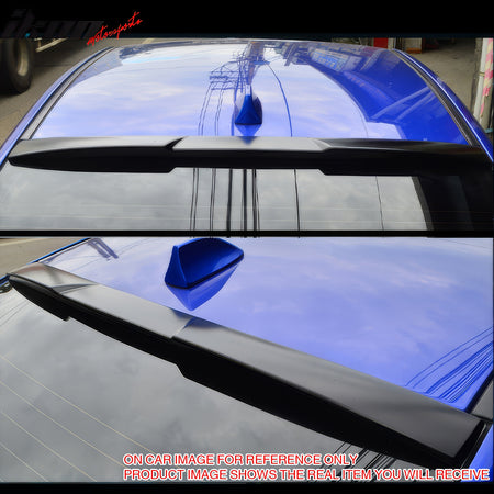 IKON MOTORSPORTS, Rear Window Roof Spoiler Compatible with 2015-2021 Subaru WRX & WRX STI, V Style Painted #K7X Wr Blue Pearl ABS Plastic Top Roofline Windshield Visor Spoiler Wing