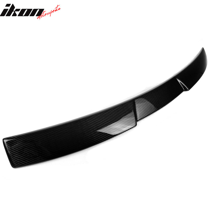 IKON MOTORSPORTS, Roof Spoiler Compatible With 2015-2021 Subaru WRX & STI , Matte Carbon Fiber V Style Rear Spoiler Wing, 2016 2017 2018