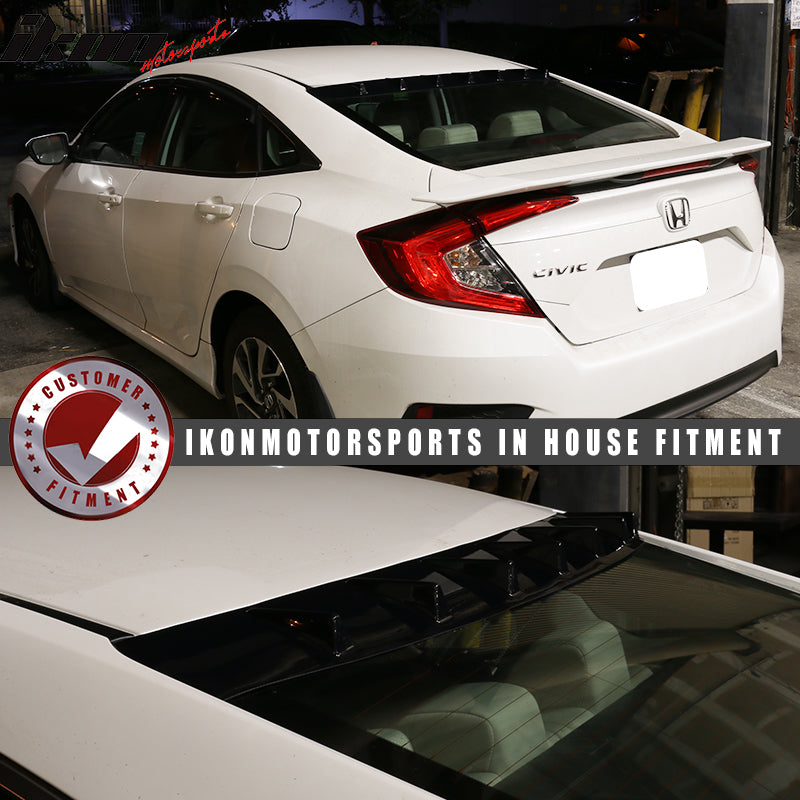 Fit 2016-2021 Honda Civic Sedan Roof Spoiler V Style