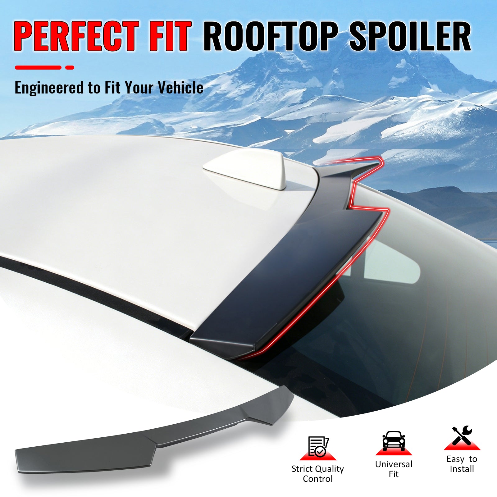 IKON MOTORSPORTS, Rear Window Roof Spoiler Compatible with 2015-2021 Subaru WRX & WRX STI, V2 Style Painted #G1U E1U GE2 Ice Silver Metallic ABS Plastic Top Roofline Windshield Visor Spoiler Wing