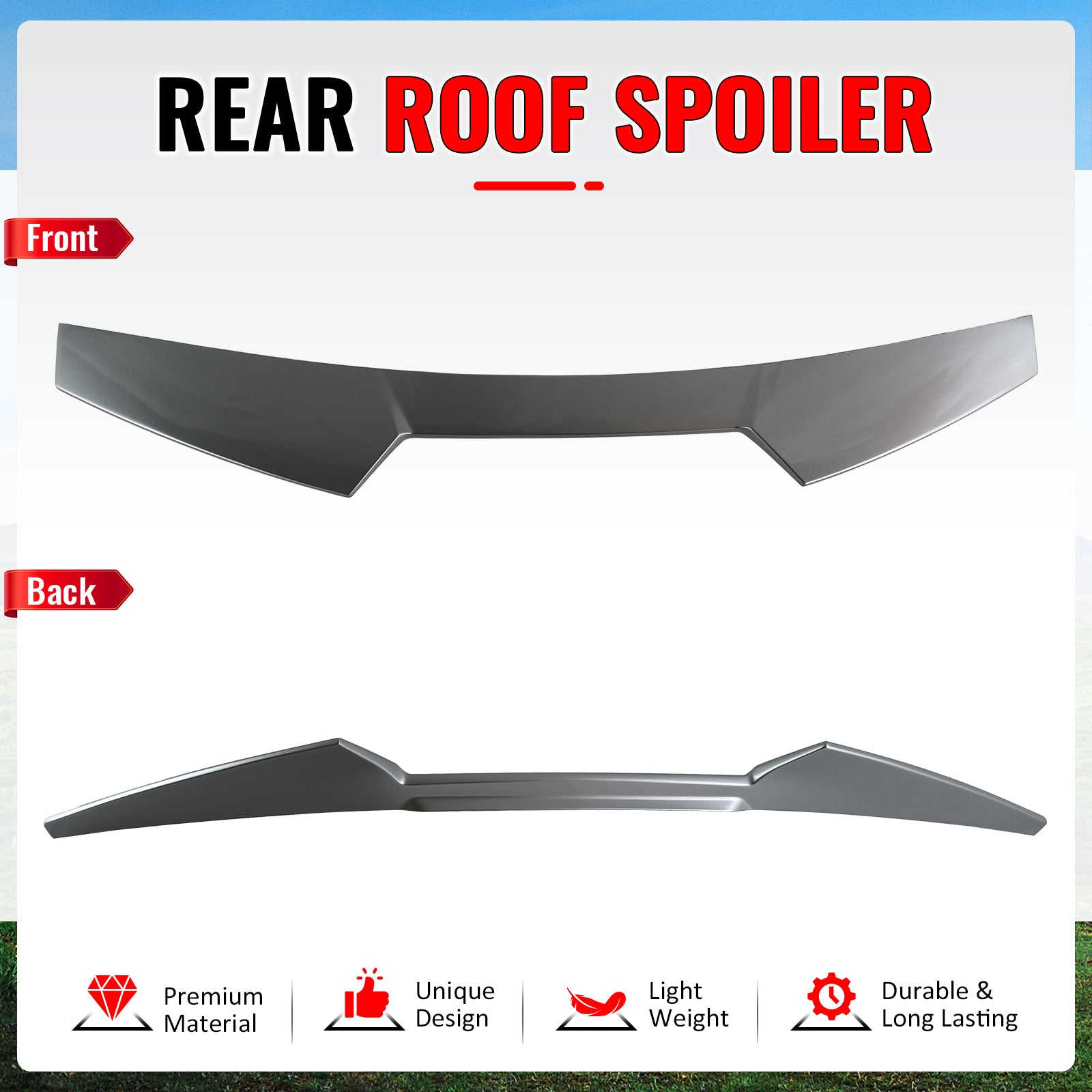 Fits 15-21 Subaru WRX & STI V2 Style Rear Roof Spoiler Wing Painted #G1U Silver
