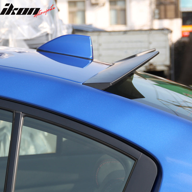 IKON MOTORSPRTS, Roof Spoiler Compatible With 2015-2021 Subaru WRX & WRX STI, V2 Style Painted #D4S Crystal Black Silica Pearl ABS Plastic Rear Top Window Visor Trim, 2016 2017 2018 2019 2020