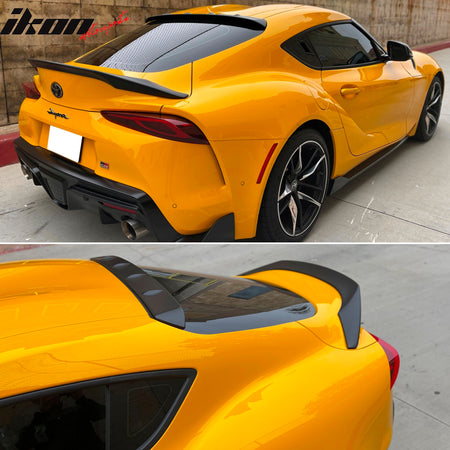 IKON MOTORSPORTS, Roof Spoiler Compatible With 2020-2025 Toyota GR Supra & Supra MK5, V2 Style ABS Rear Window Visor Spoiler