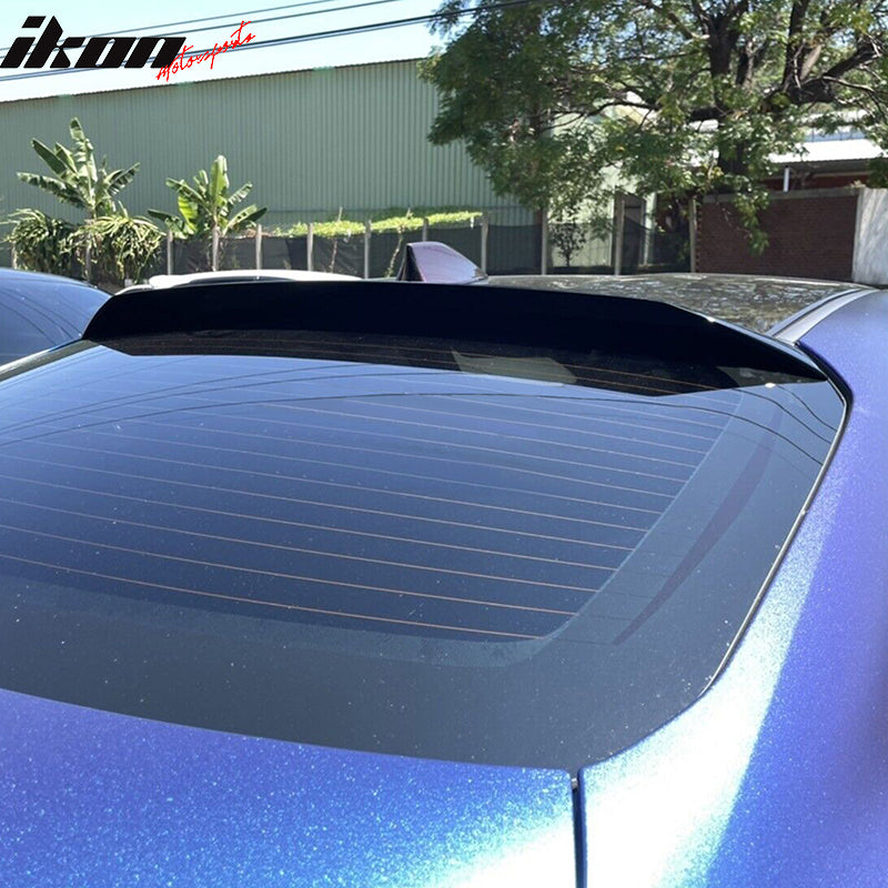 IKON MOTORSPRTS, Roof Spoiler Compatible With 2022-2024 Subaru BRZ & Toyota GR86, Gloss Black ABS Plastic IKON Style Rear Top Window Visor Wing Trim