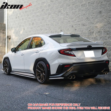IKON MOTORSPORTS, Roof Spoiler Compatible With 2022-2025 Subaru WRX, Rear Roof Window Spoiler Wing V Style ABS Painted #CB4 D4S EH3 Crystal Black Silica Pearl, 2023