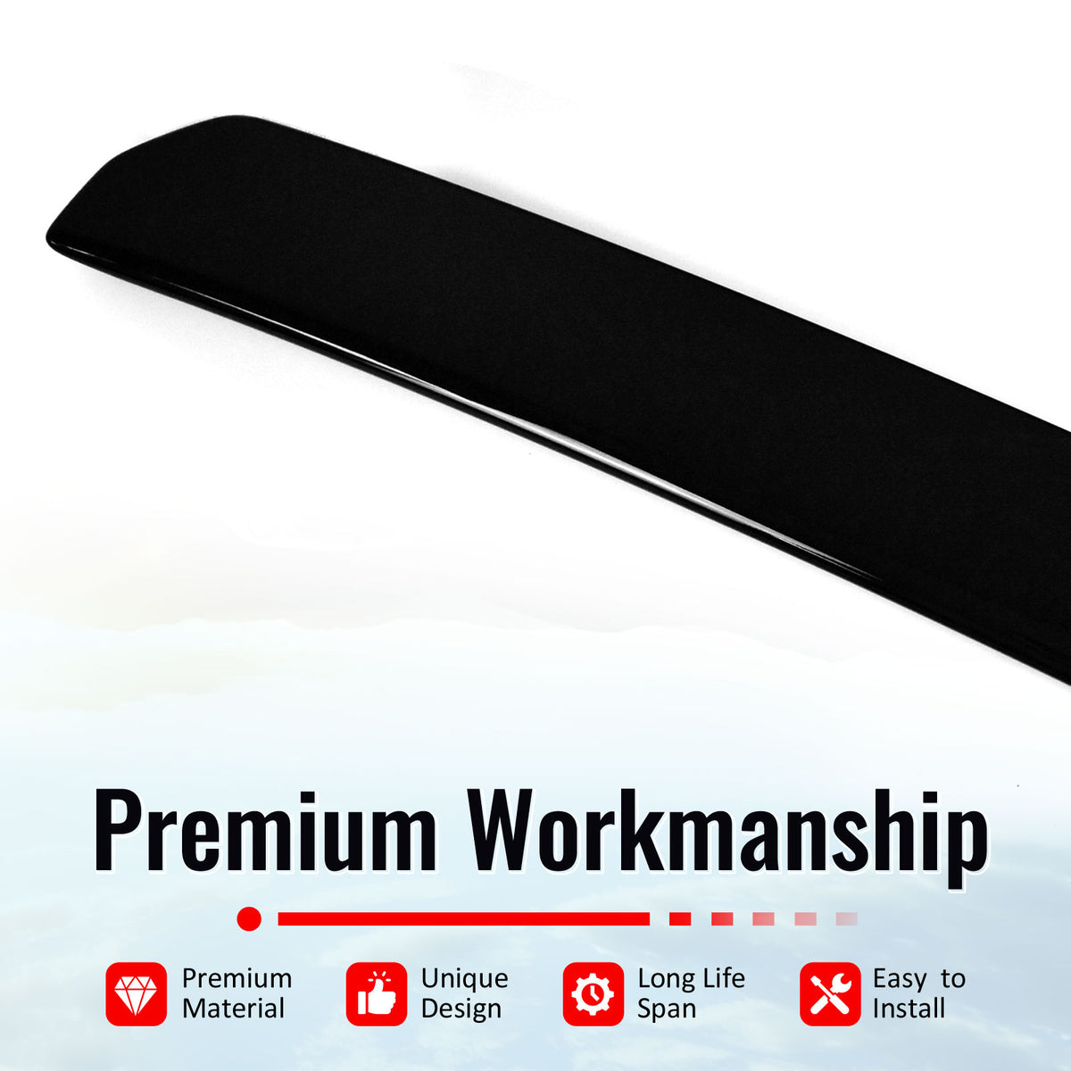 Fits 15-21 Subaru WRX STI Style Rear Bumper Lip Diffuser ABS Painted #D4S Black