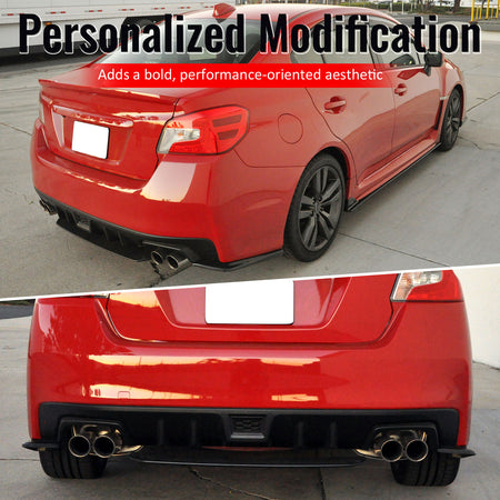 Fits 15-21 Subaru WRX STI Style Rear Bumper Lip Diffuser ABS Painted #D4S Black
