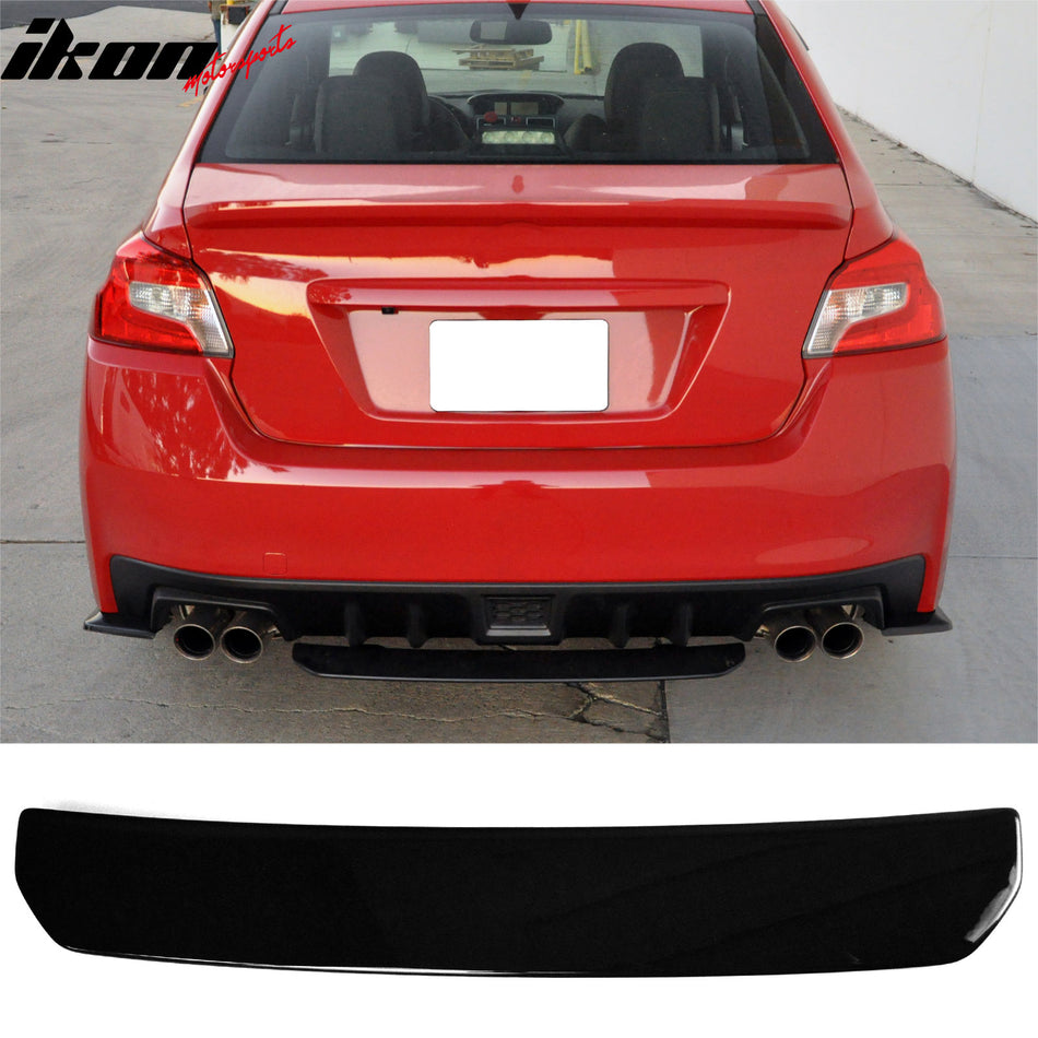 2015-2021 Subaru WRX Rear Bumper Lip Diffuser Lower Valance Exterior Auto Parts STI Style Painted #D4S Crystal Black Silica Pearl ABS Plastic