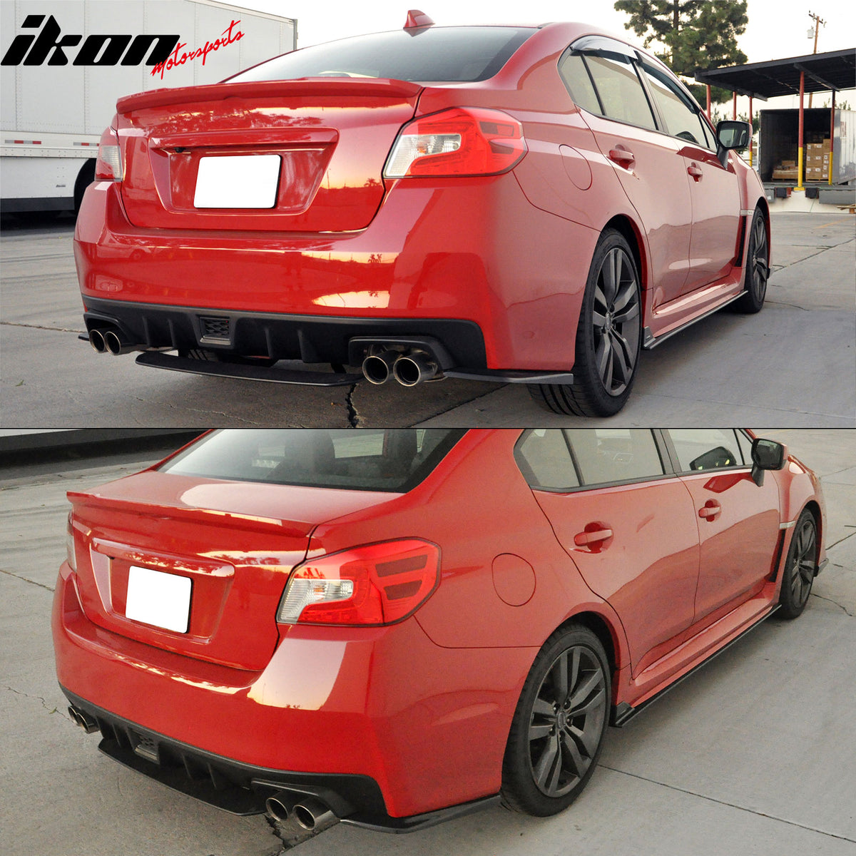 Fits 15-21 Subaru WRX STI Style Rear Bumper Lip Diffuser ABS Painted #D4S Black