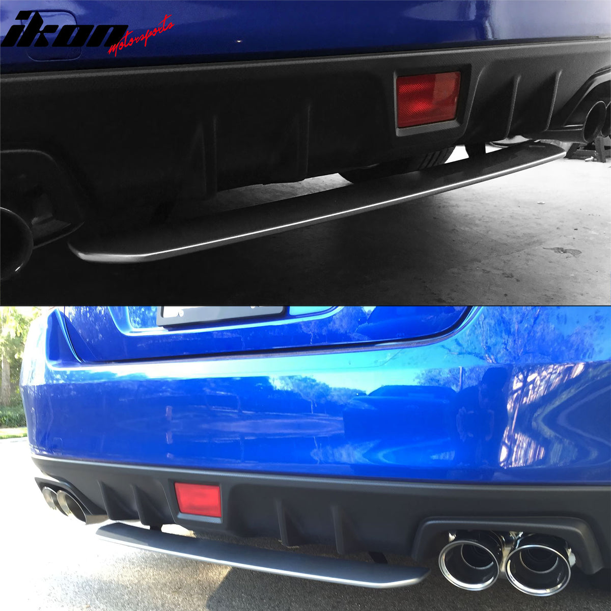Fits 15-21 Subaru WRX STI Style Rear Bumper Lip Diffuser ABS Painted #D4S Black