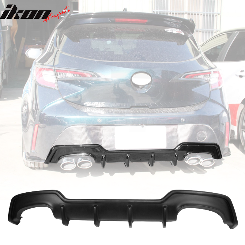 Fits 19-22 Toyota Corolla E210 Hatchback Matte Black Rear Diffuser ABS