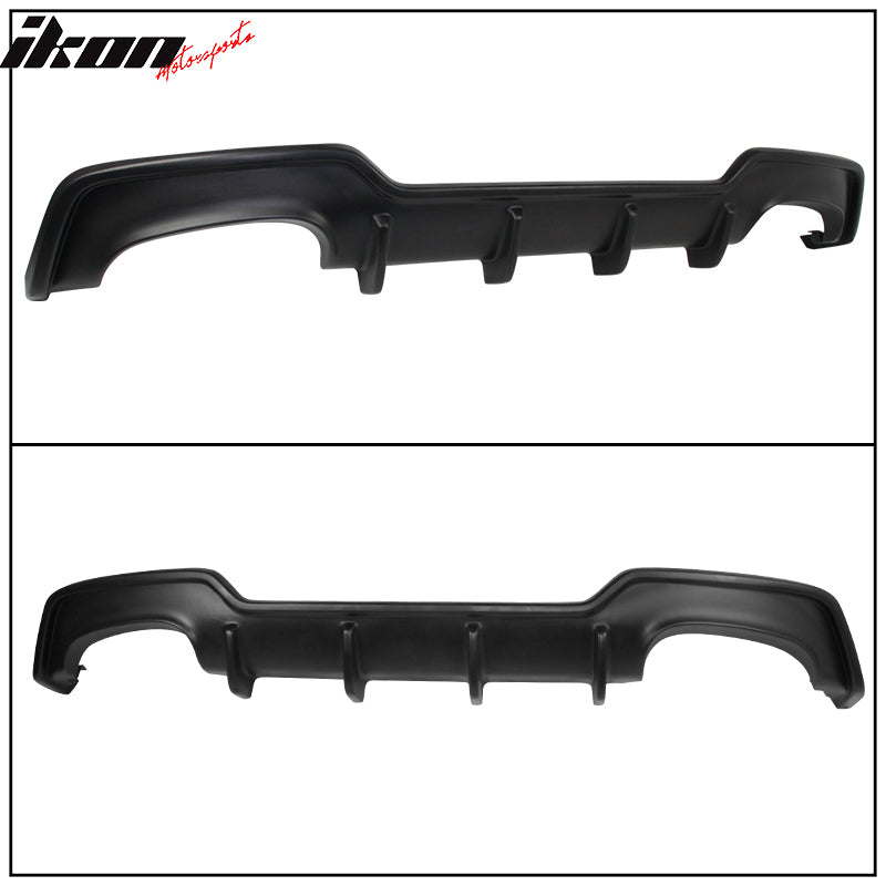IKON MOTORSPORTS Rear Diffuser & Splitter & Dual Exhaust Muffler Tip Compatible With 2019-2022 Toyota Corolla Hatchback 5Dr, T Style Painted Matte Black ABS Lower Bumper Chin Lip Body Kit