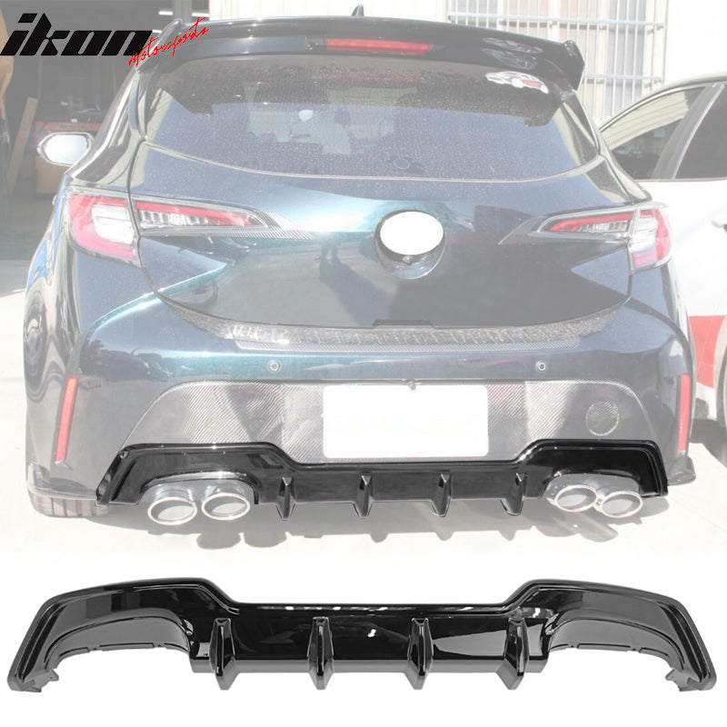 2019-2022 Toyota Corolla TS Style Painted #218 Black Rear Diffuser ABS
