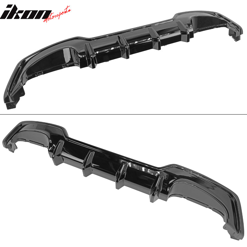 IKON MOTORSPORTS, Rear Diffuser Compatible with 2019-2022 Toyota Corolla Hatchback, Painted Attitude Black Metallic (Color Code #218) ABS Plastic TS Style Rear Bumper Lip