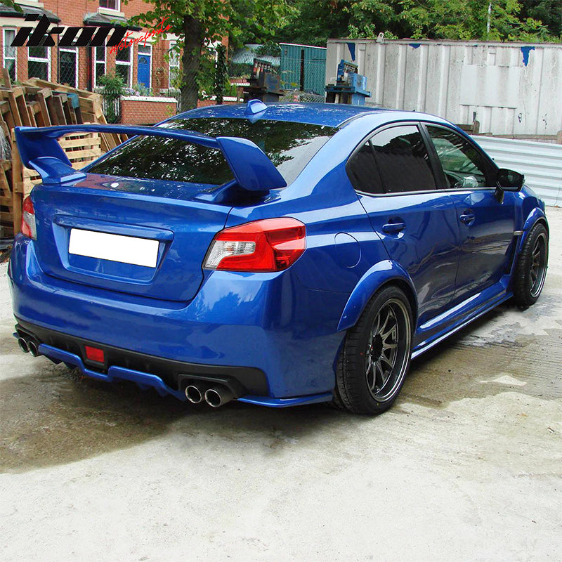IKON MOTORSPORTS Rear Diffuser Compatible With 2015 2021 Subaru WRX WRX STI Matte Black PP Polypropylene H Style Rear Bumper Lip Canard Protector Spats 2016 2017 2018 2019 2020 Ikon Motorsports