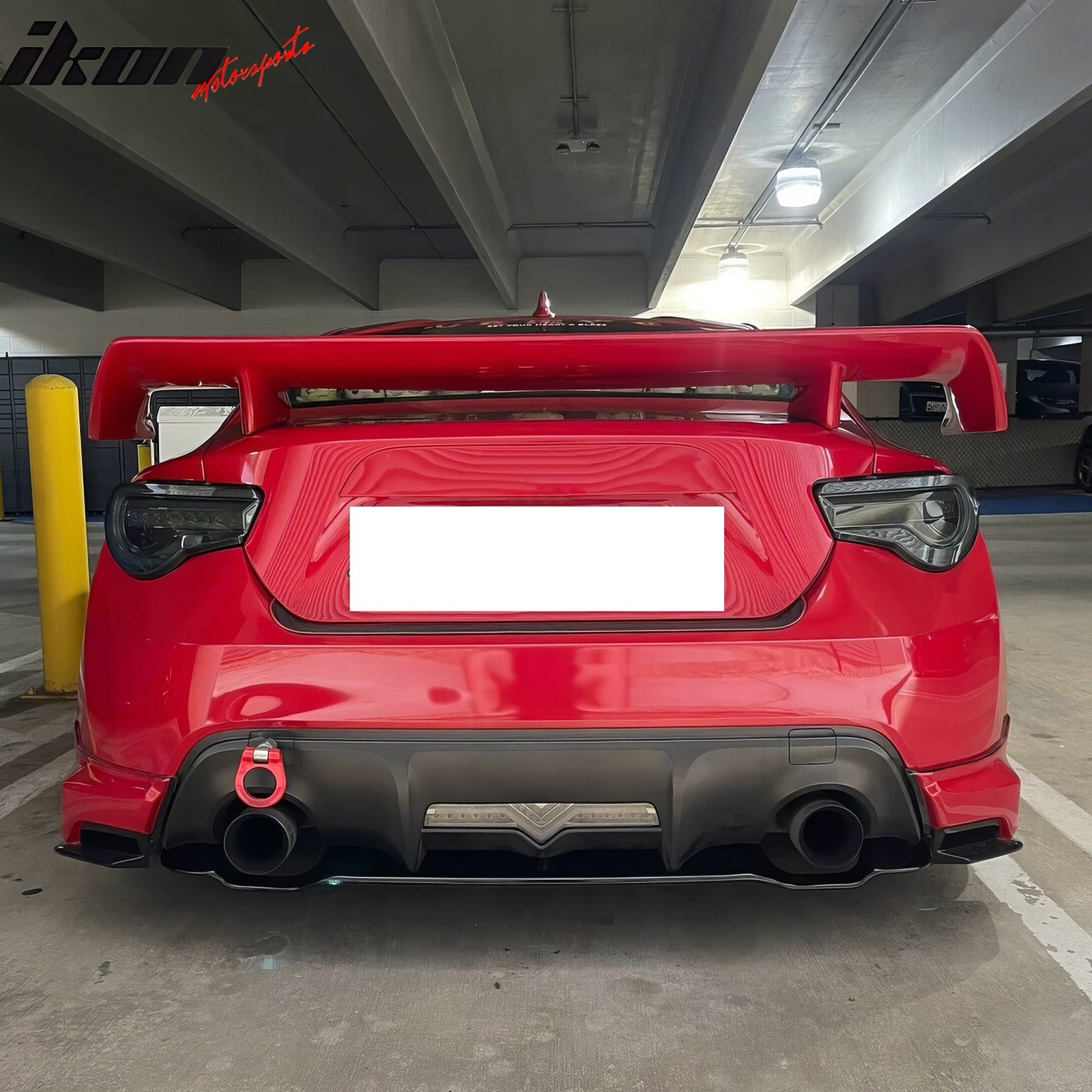 IKON MOTORSPORTS, Rear Diffuser Compatible With 2013-2016 Scion FR-S 2013-2020 Subaru BRZ 2012-2016 Toyota 86, Factory Style Gloss Black ABS Rear Lower Spoiler Air Dam Chin Valance Splitter 1PC