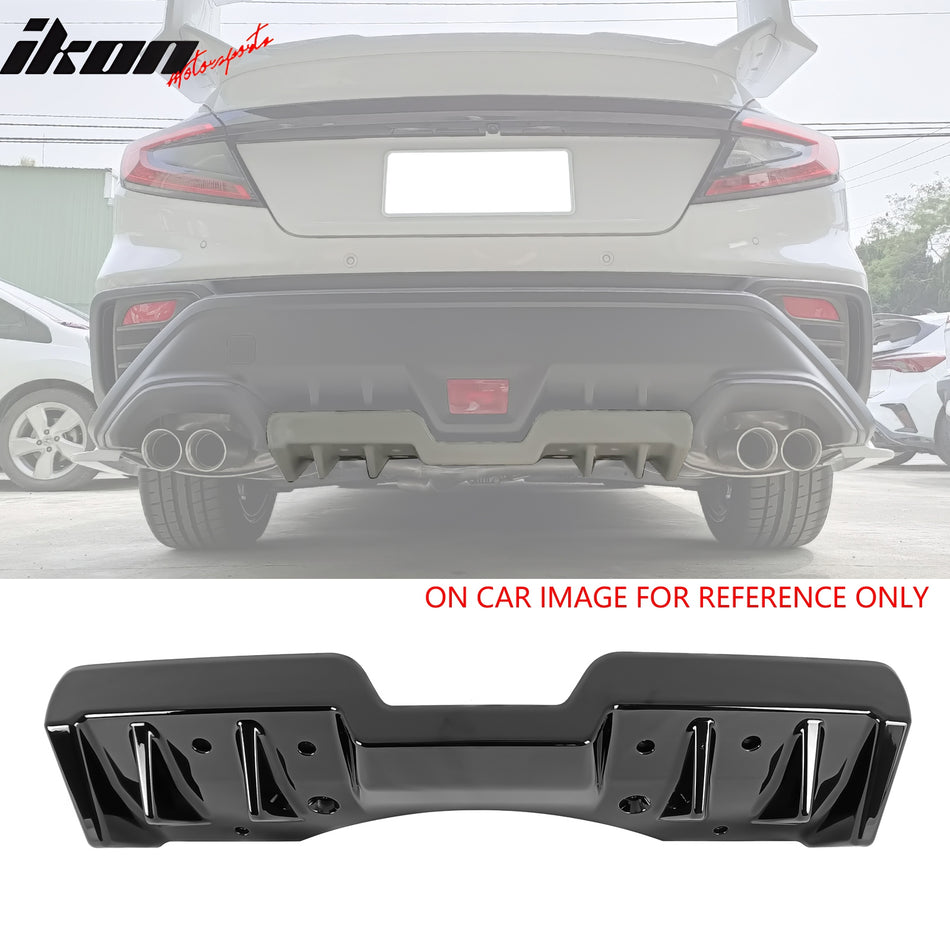 2022-2026 Subaru WRX VB 5th Gloss Black Shark Fin Rear Bumper Diffuser