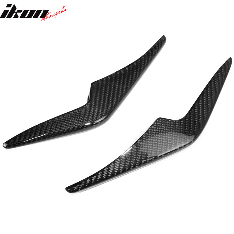 IKON MOTORSPRTS, Rear Bumper Side Aprons Compatible With 2019-2022 Toyota Corolla Hatchback 5-Door, TRD Style Corner Caps Valance Spats Carbon Fiber Add-On Canards Pair, 2020 2021