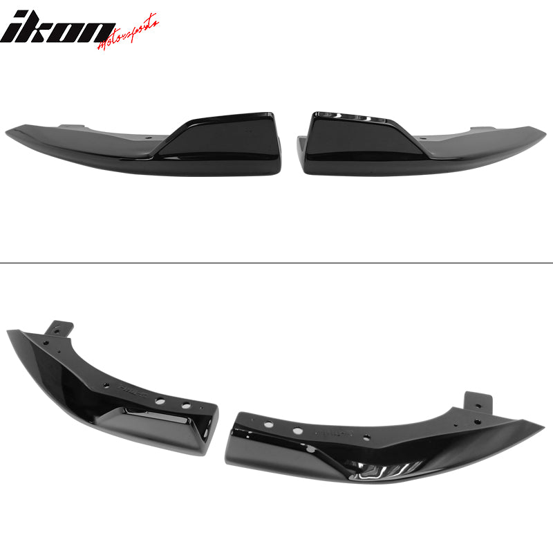 IKON MOTORSPORTS, Rear Diffuser & Aprons Compatible with 2019-2022 Toyota Corolla Hatchback, TS Style Painted Attitude Black Metallic (Color Code #218) ABS Plastic Rear Bumper Lip