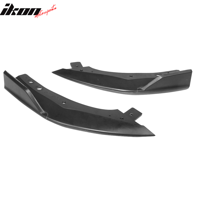 IKON MOTORSPORTS, Rear Splitters Compatible With 2019-2022 Toyota Corolla Hatchback 5Dr, T Style Unpainted ABS 2PCS Set Lower Bumper Chin Lip Diffuser Apron Body Kit, 2020 2021