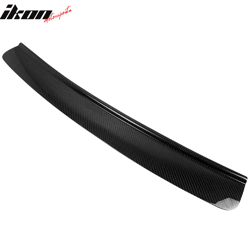 IKON MOTORSPRTS, Rear Bumper Protector Compatible With 2010-2016 BMW F11 5-Series 5-Door Hatchback & Wagon, Touring Sport Boot Edge Trim Guard Sticker Carbon Fiber Sill Plate Loading Area Cover, 2011
