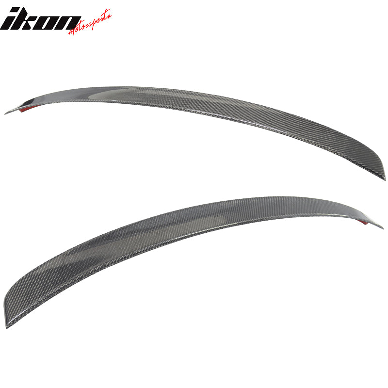 IKON MOTORSPORTS, Trunk Spoiler Compatible With 2012-2014 Audi A6 C7 , Matte Carbon Fiber D Style Rear Spoiler Wing, 2013