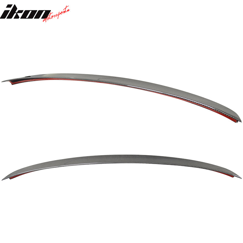 IKON MOTORSPORTS, Trunk Spoiler Compatible With 2012-2014 Audi A6 C7 , Matte Carbon Fiber D Style Rear Spoiler Wing, 2013